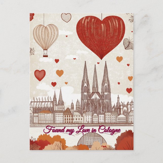 Found my Love in Cologne Valentine's Day Postcard (Front)