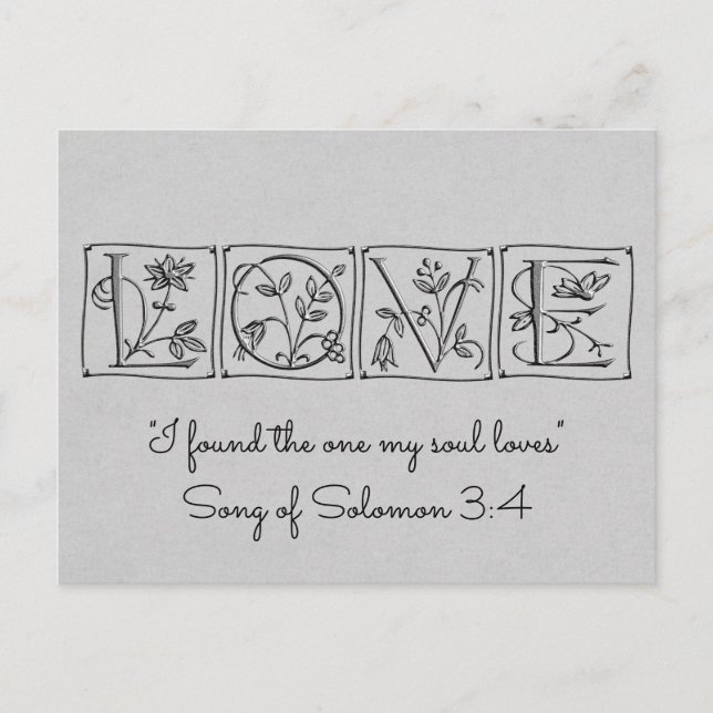 Found One Soul Loves~Scripture~Save the Date Announcement Postcard (Front)