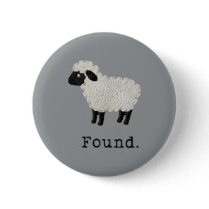 Found Sheep Psalm 23 Christian Faith Lamb Button