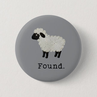 Found Sheep Psalm 23 Christian Faith Lamb Button
