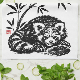 FOUND • StillWood • Red Panda Kitchen Towel