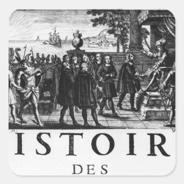Foundation by Louis XIV, king of France Square Sticker (Front)