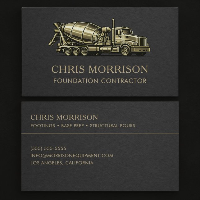 Foundation Contractor Concrete Services Business Card (Creator Uploaded)