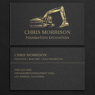 Foundation Excavation Excavator Professional Business Card