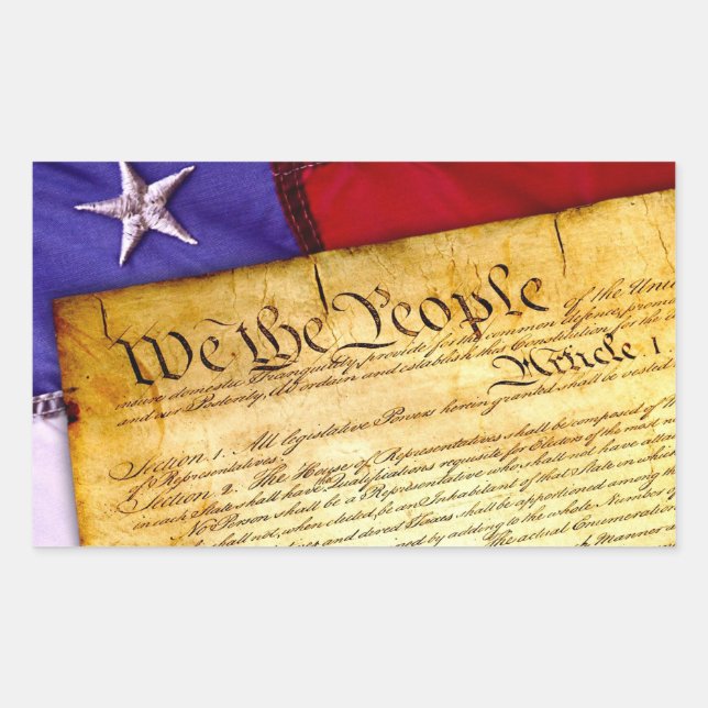 Founding‑Era Patriotic Script  Rectangular Sticker (Front)