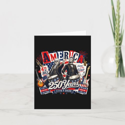 Founding Father Abe Lincoln Playing Guitar 250th Card