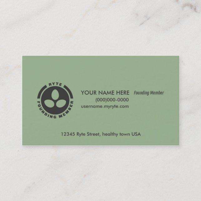 Founding Member Business Card (Front)