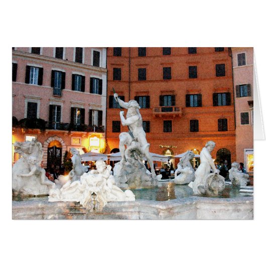 Fountain at Navona Square Cards (Front Horizontal)