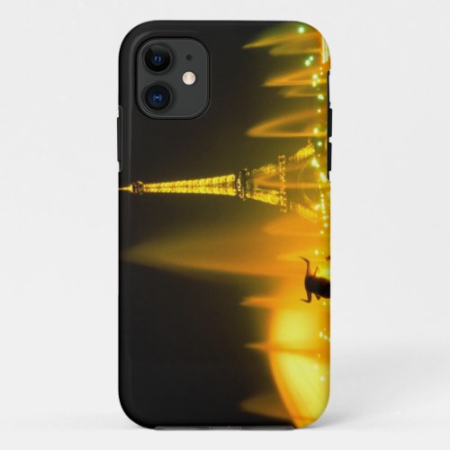 Fountain at the world famous Eiffel Tower Paris iPhone 11 Case