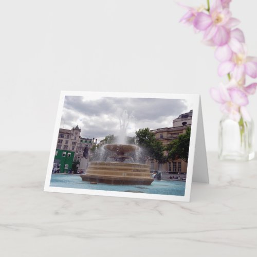 Fountain at Trafalgar Square London Card