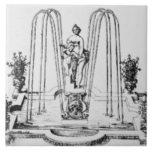 Fountain design from 'The Gardens of Wilton', c.16 Ceramic Tile