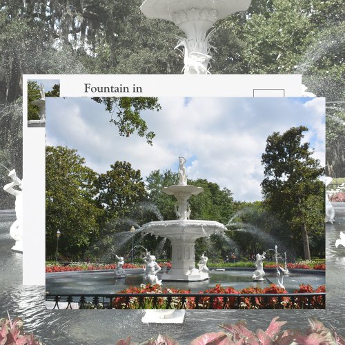 Fountain Forsyth Park in Savannah GA Photographic Postcard