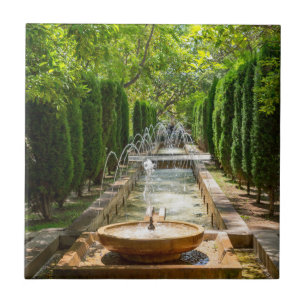 Fountain in Almudaina Gardens - Palma de Mallorca Ceramic Tile
