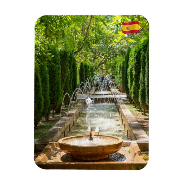 Fountain in Almudaina Gardens - Palma de Mallorca Magnet (Vertical)