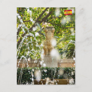 Fountain in Almudaina Gardens - Palma de Mallorca Postcard