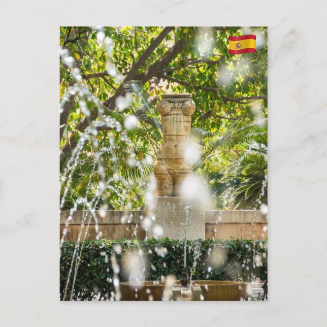 Fountain in Almudaina Gardens - Palma de Mallorca Postcard (Front)