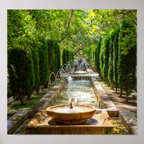 Fountain in Almudaina Gardens _ Palma de Mallorca Poster