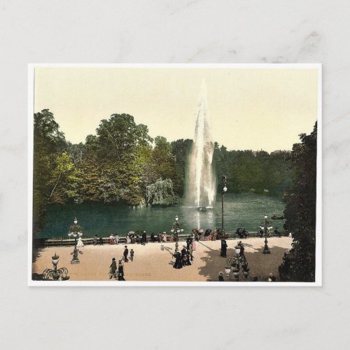 Fountain in the Kurpark Wiesbaden Hesse_Nassau Postcard