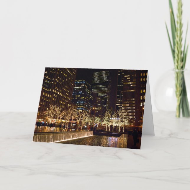 Fountain Lights New York City Holiday Card (Front)