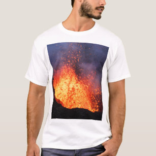 Fountain of hot lava erupts from crater volcano T-Shirt