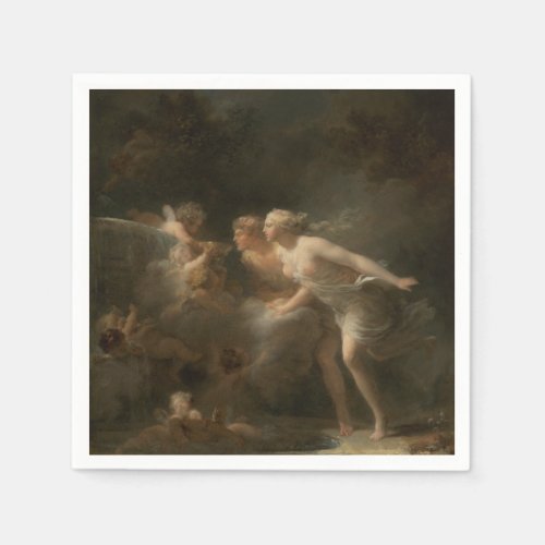 Fountain of Love by Jean_Honore Fragonard Paper Napkins