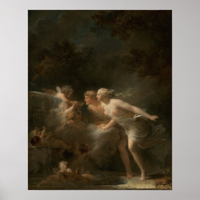 Fountain of Love by Jean-Honore Fragonard Poster (Front)