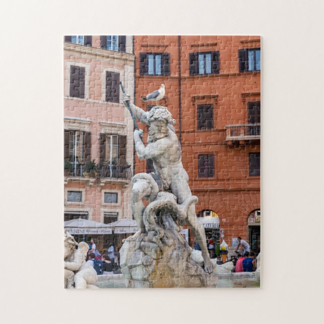 Fountain of Neptune in the Piazza Navona - Rome Jigsaw Puzzle (Vertical)