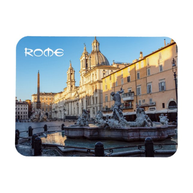 Fountain of Neptune in the Piazza Navona - Rome Magnet (Horizontal)