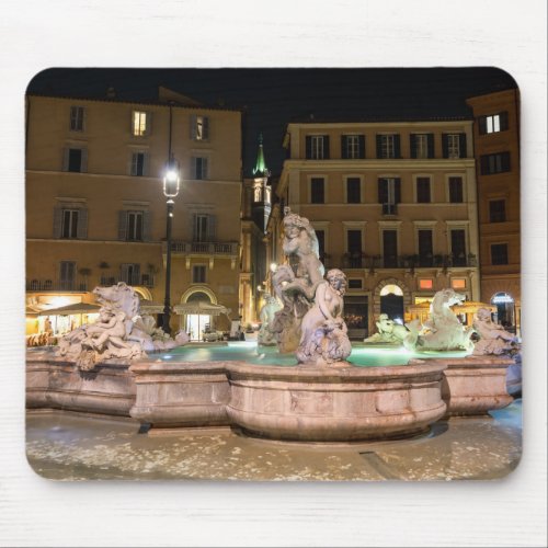 Fountain of Neptune in the Piazza Navona _ Rome Mouse Pad