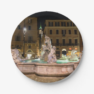 Fountain of Neptune in the Piazza Navona - Rome Paper Plates