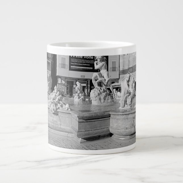 Fountain of Neptune roman sculpture  Giant Coffee Mug (Front)