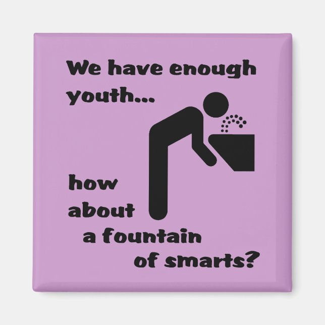 Fountain of Smarts Funny Magnet Humor (Front)