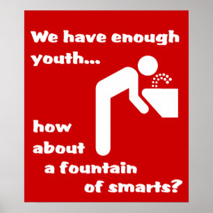 Fountain of Smarts Funny Poster Humor