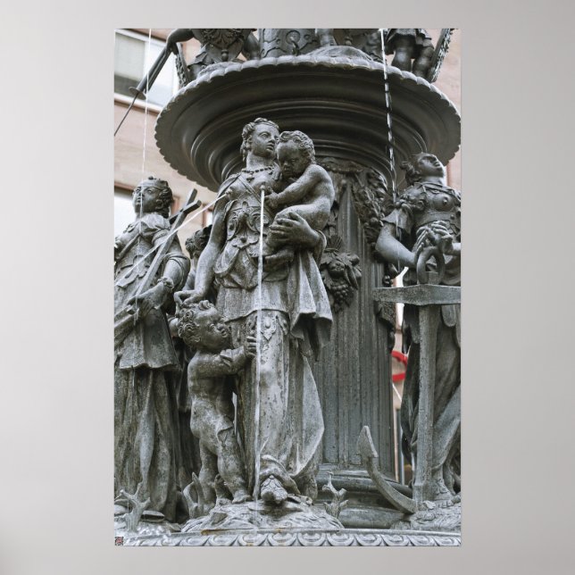 Fountain of the Virtues in Nuremberg Poster (Front)