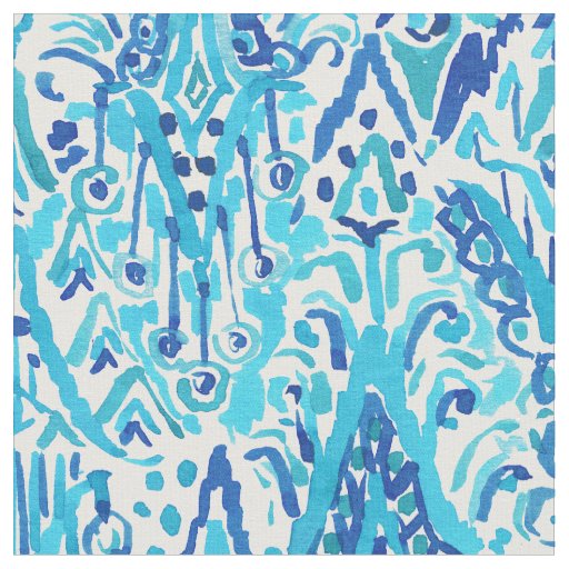 FOUNTAIN OF TRUTH Boho Chic Ikat Watercolor Fabric