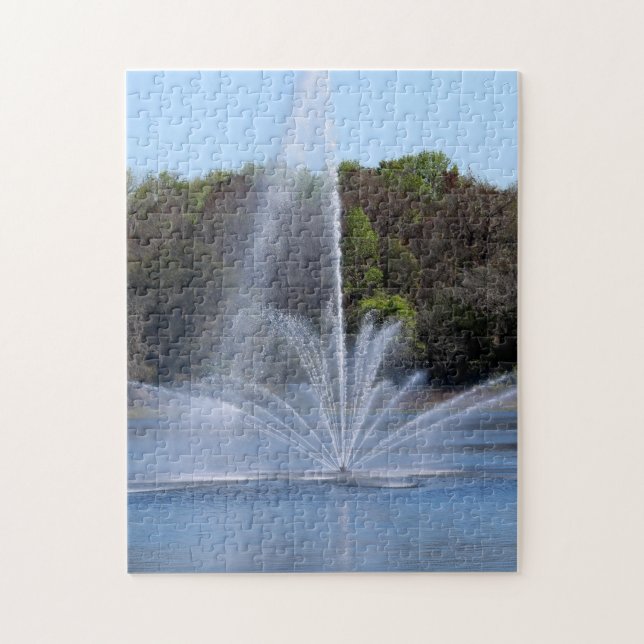 Fountain on a Lake Jigsaw Puzzle (Vertical)