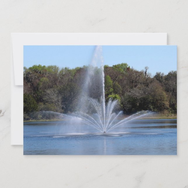 Fountain on a Lake Note Card (Front)