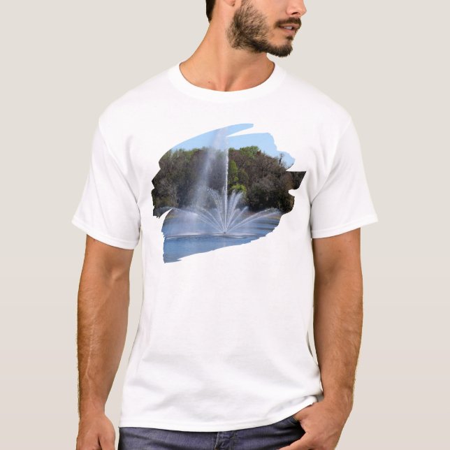 Fountain On A Pond T-Shirt (Front)