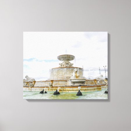 Fountain On Detroit’s Belle Isle In Michigan Canvas Print