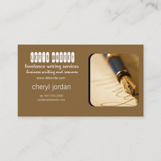 Customizable fountain pen2 freelance writer business card