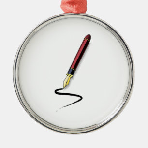 Fountain Pen Metal Ornament