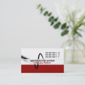 Fountain pen modern author red business card (Standing Front)