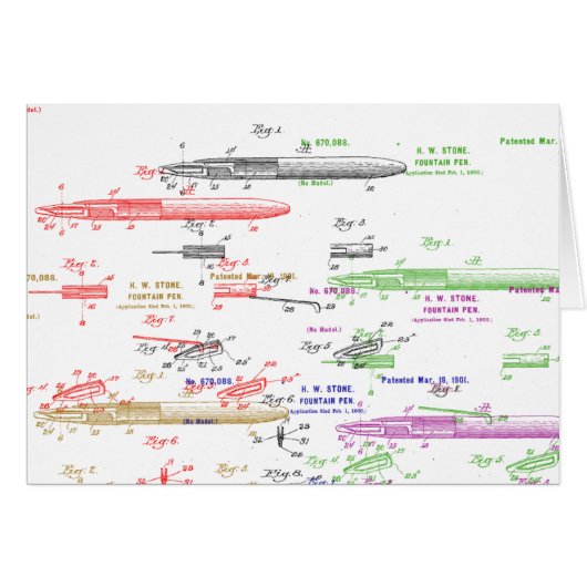 Fountain pen patent cards (Front Horizontal)
