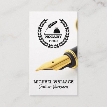 Fountain Pen | Public Notary Logo Business Card