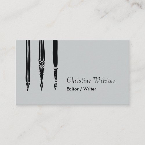 Fountain Pen Quill Writer Author Business Card