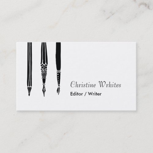 Fountain Pen Quill Writer Author Flourish Business Card