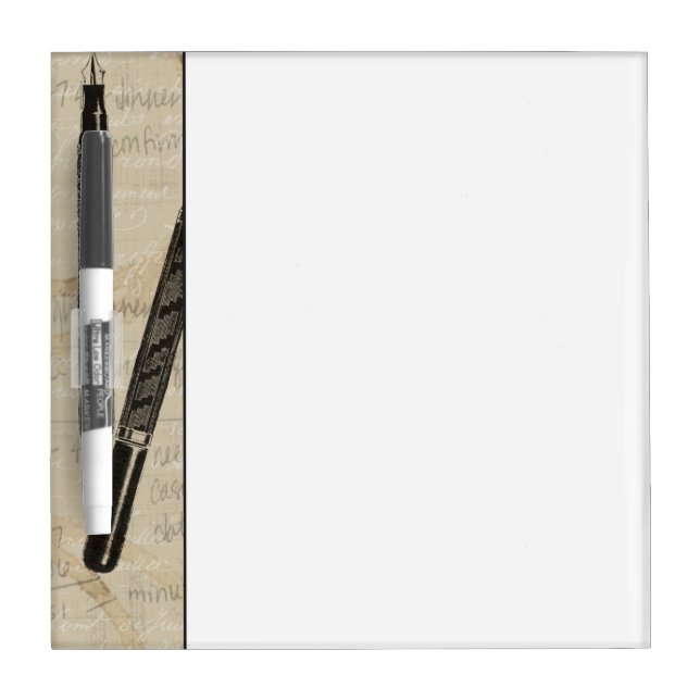 Fountain Pens and Watchface with Notes Dry-Erase Board (Front)