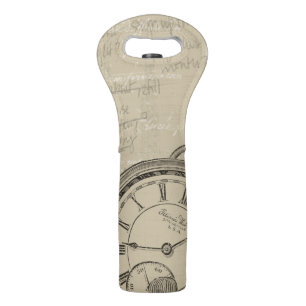 Fountain Pens and Watchface with Notes Wine Bag