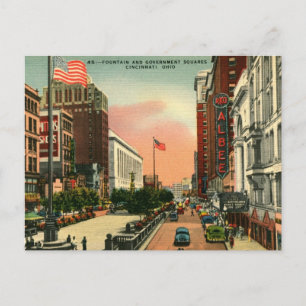 Fountain Square, Cincinnati, Ohio Vintage Postcard