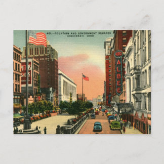Fountain Square, Cincinnati, Ohio Vintage Postcard
